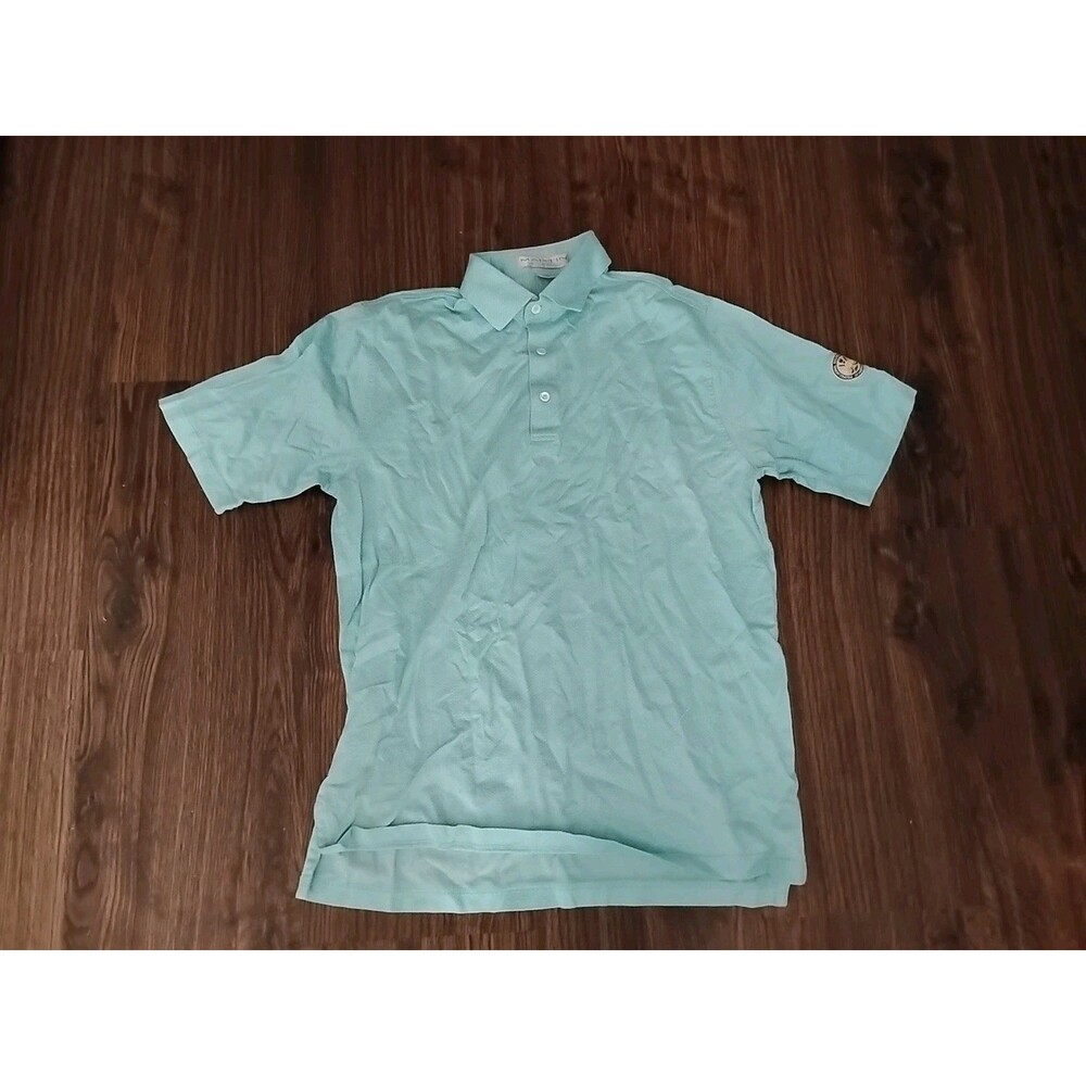 Martin Polo Shirt Mens Size Medium Light Blue Gold PGA Iowa Section Preppy